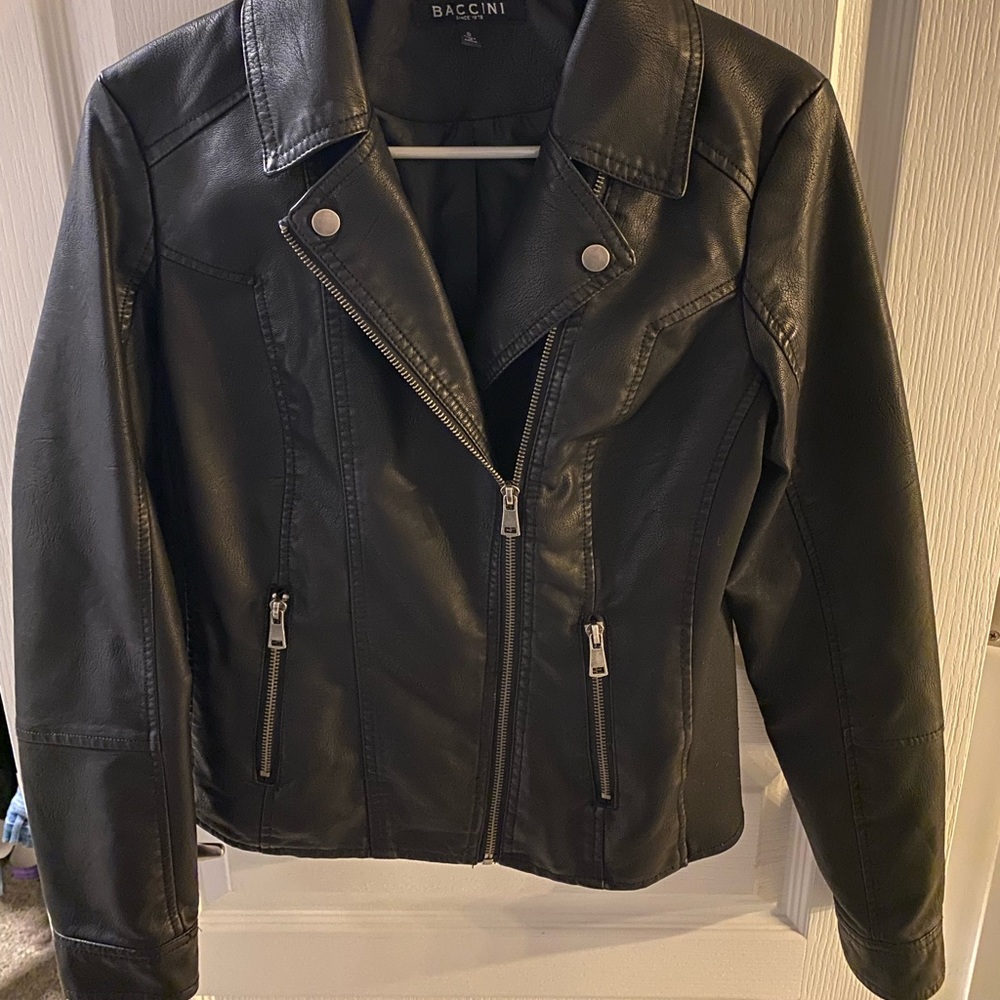 Black faux leather jacket